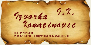 Izvorka Komatinović vizit kartica